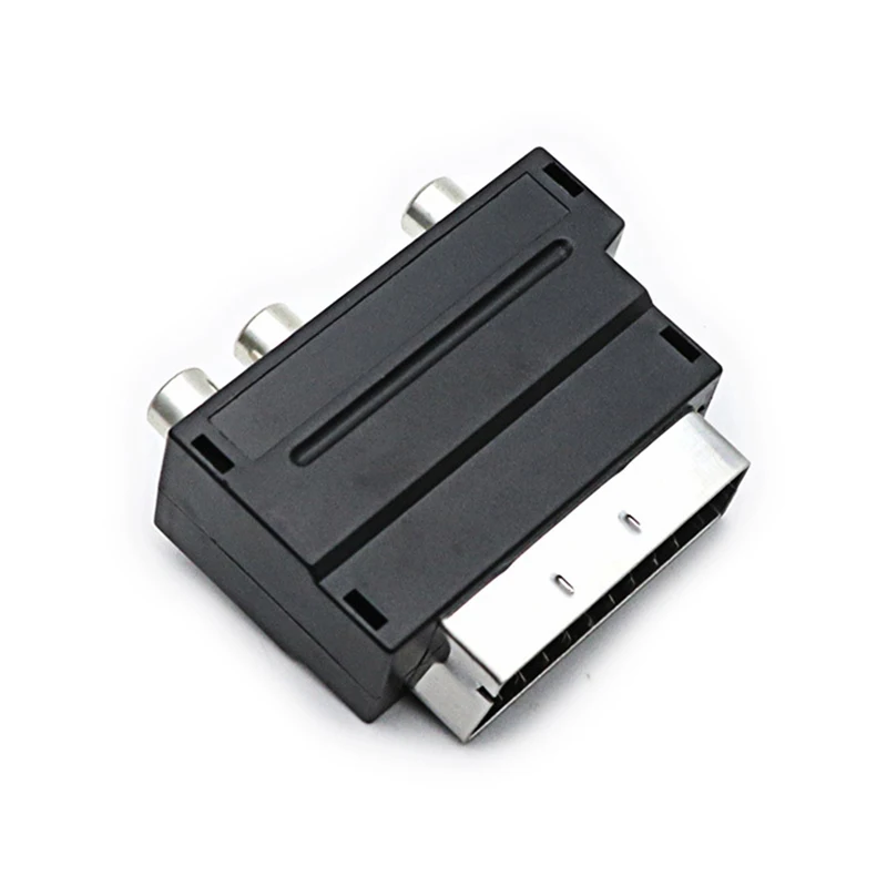 Переходник SCART в 3 RCA композитный Phono адаптер золотой переключатель