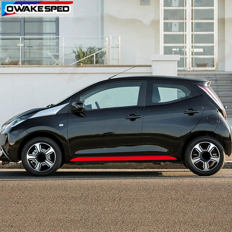 Спортивные наклейки на дверь и боковую юбку для Toyota AYGO 2014 2018 гоночный Стайлинг