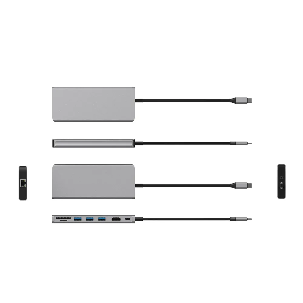 USB HUB Type C к HDMI 4K Ethernet PD зарядка Aux Thunderbolt 3 0 концентратор для MacBook Huawei P20 Pro|USB-хабы| |