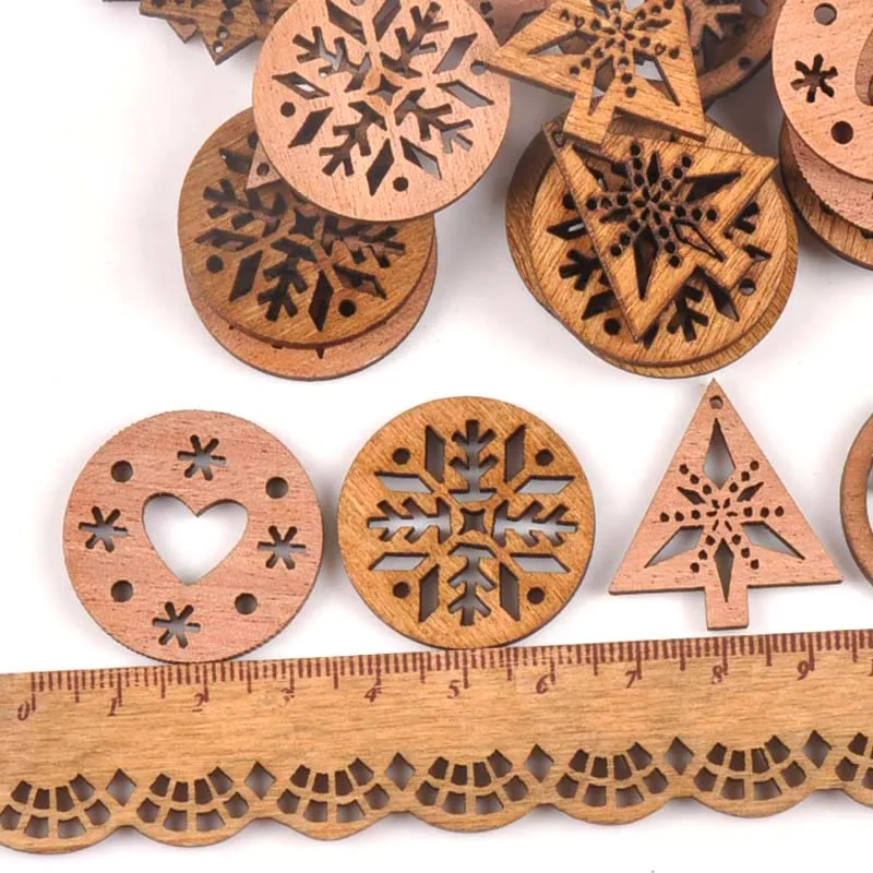 25 шт. дерево/снежинка/сердце Рождественское дерево Украшение скрапбукинг 30 мм