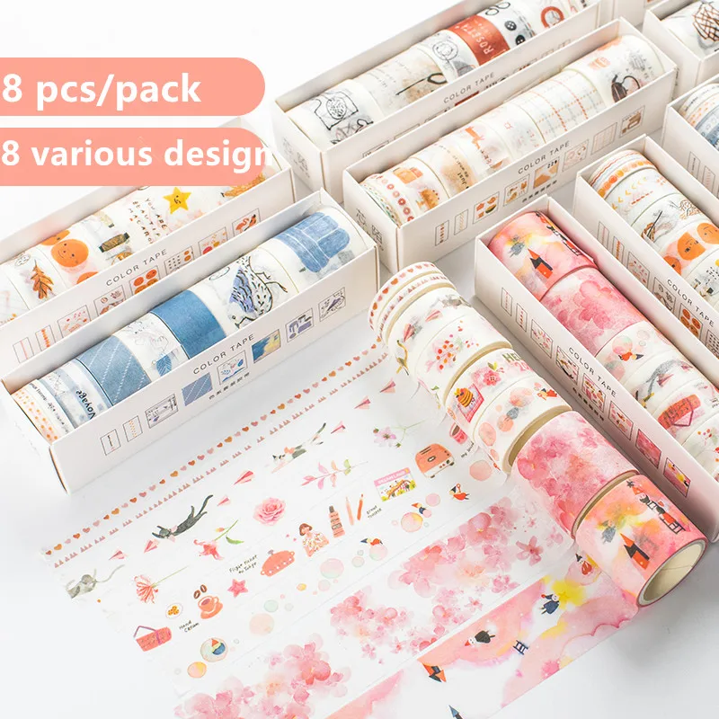 8 шт./лот животные облака растения лента для декорации Washi клейкая Diy Скрапбукинг