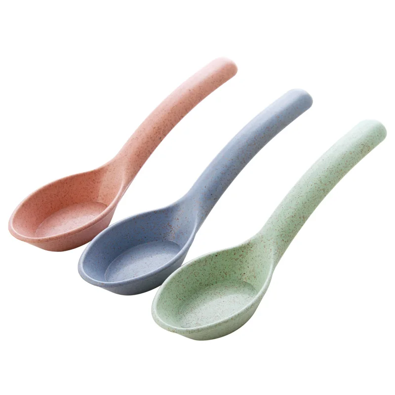 3 шт. Новый Ложка Творческий Бытовой Посуда Пшеничной Соломы Здоровый Зеленый Не