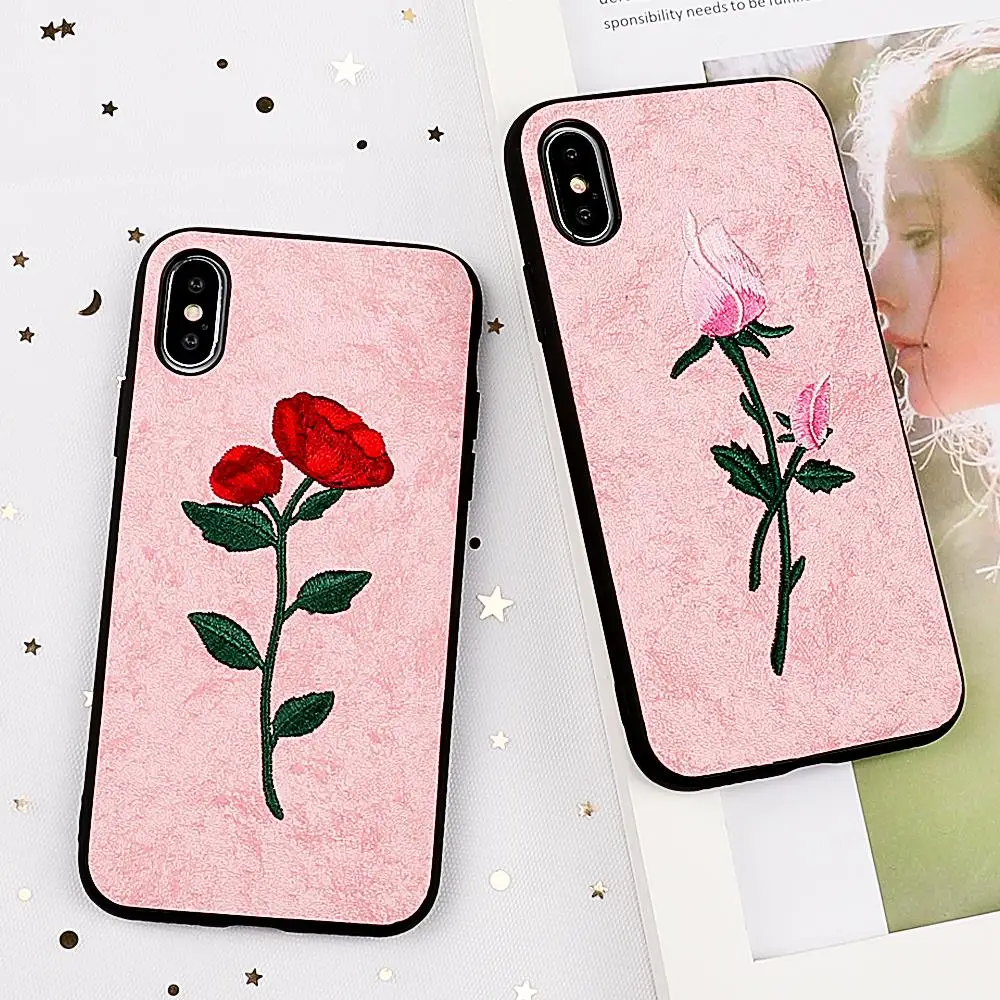 MYSUN Винтажный чехол с вышитыми цветами для iPhone XS XR Max X 8 7 6 6S Plus мягкий IMD мобильного