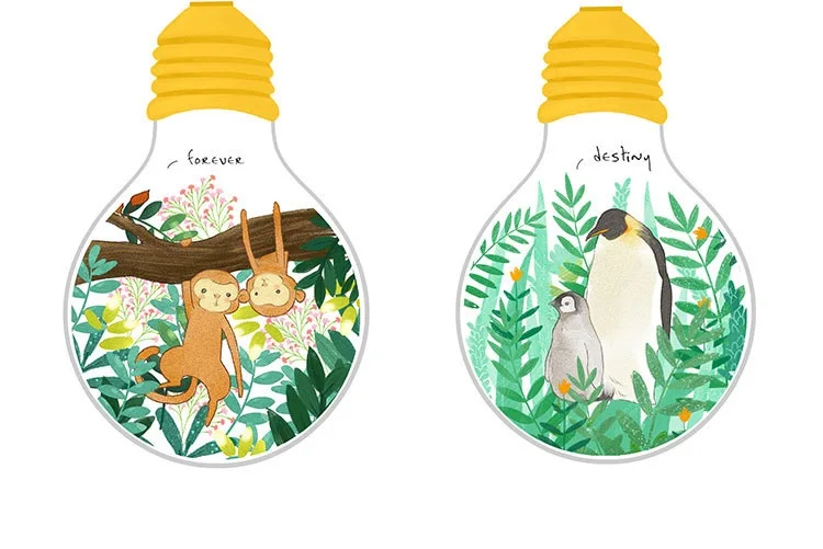 30 шт. открытка в виде лампы happy animal livein для скрапбукинга вечерние приглашения