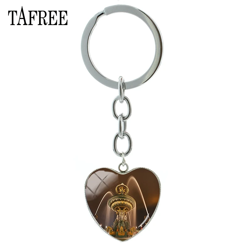Цепочка для ключей TAFREE с изображением Лувра и сердца | Украшения аксессуары