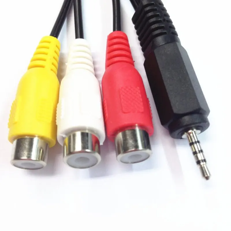 2 5 мм композитный AV аудио видео соединительный кабель Мужской до 3 RCA A56|Кабели VGA| |