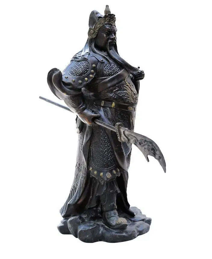 Китайский Бронзовый Дракон Guangong Guanyu генералов воин солдат статуя бога | Статуи и