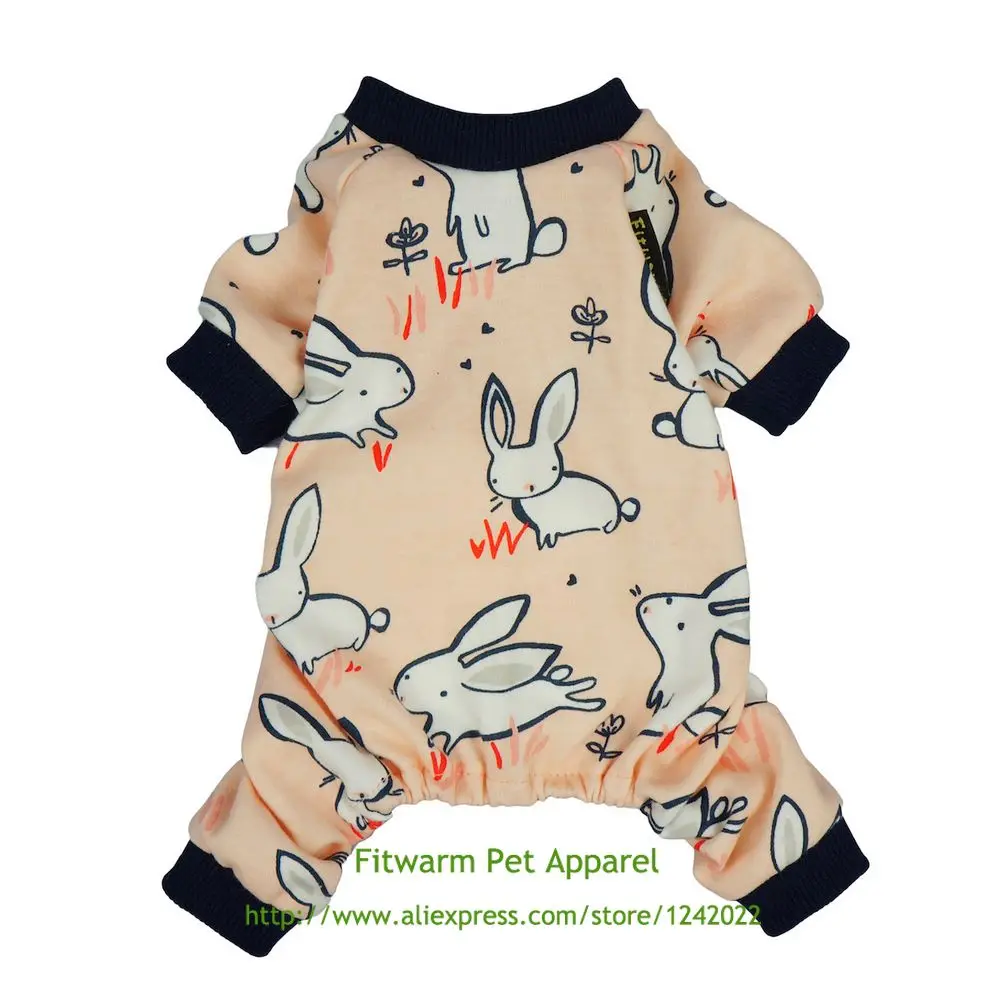 Fitwarm розовый кролик хлопок собака пижамы одежда для домашних животных рубашки