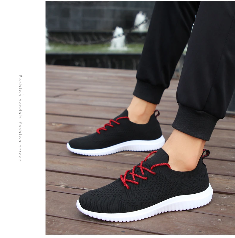 Hemmyi Мужская обувь Flyknit дышащие Tenis Masculino светильник на открытом воздухе кроссовки; сезон весна-осень, на шнуровке, повседневная мужская обувь