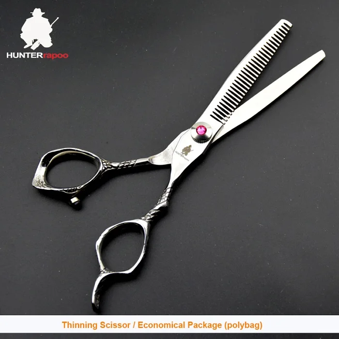 Скидка 30% HUNTERrapoo HT9111 6 дюймов Красота Парикмахерские ножницы набор JP440C из нержавеющей стали ножницы для стрижки волос филировочные ножницы - Цвет: thinner no bag