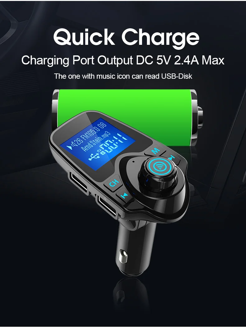 Автомобильный Mp3 беспроводной fm-передатчик Bluetooth Handsfree автомобильный fm-модулятор USB FM зарядное устройство для iPhone samsung Поддержка TF карты