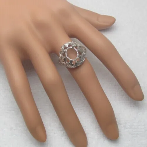 Oval Cut 8x10 Solid 14k White Gold Natural Diamond Semi Mount Setting Engagement Ring | Украшения и аксессуары