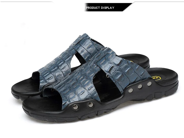 Летняя обувь Мужские тапочки большой Size38-50 кожаные сандалии модные мужские сандалии Повседневная кожаная обувь сандалии, шлепанцы