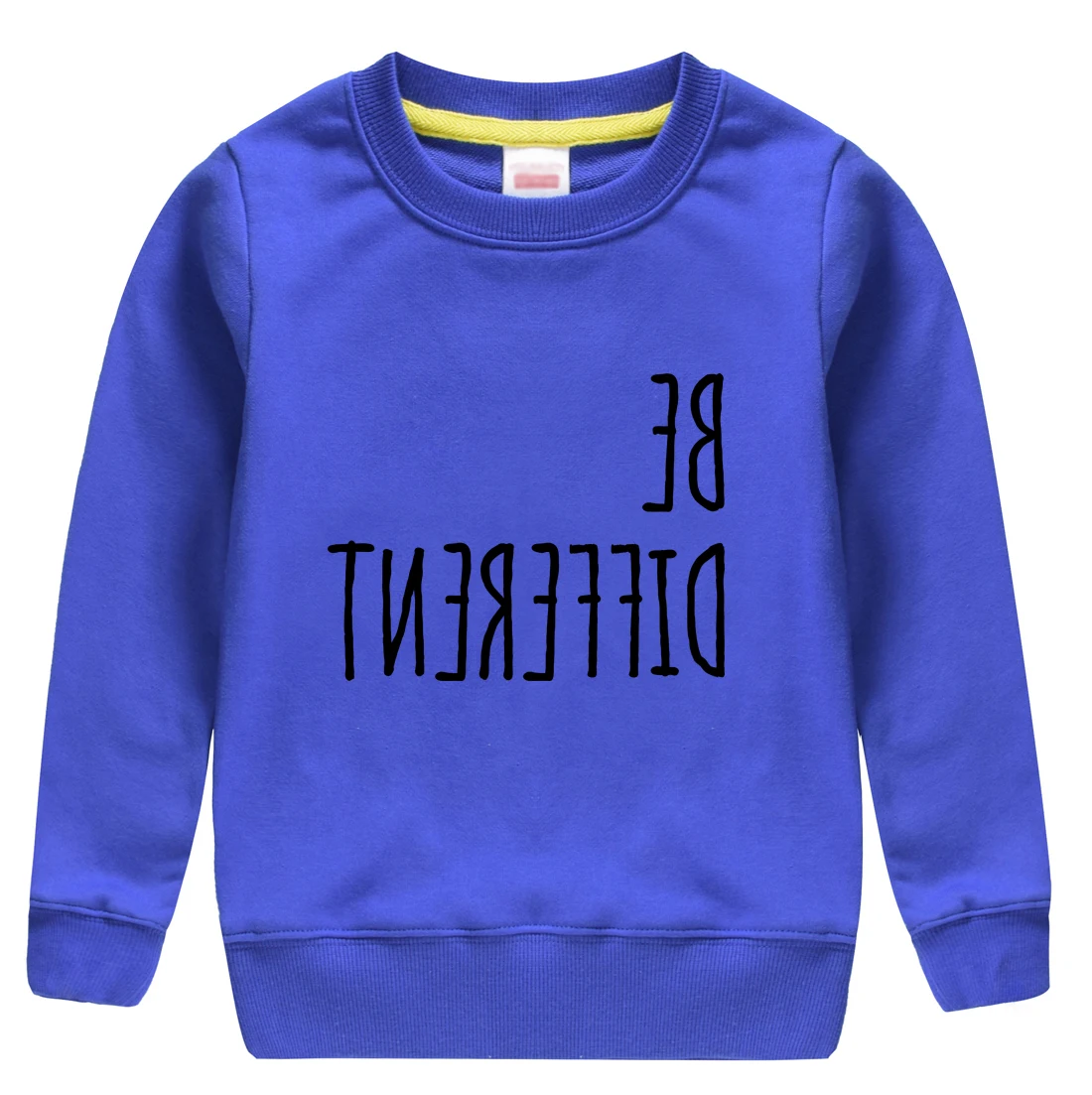 Be different/ г. Новая модная теплая хлопковая толстовка худи Топ для маленьких мальчиков и девочек, мягкий полувер, дизайн для детей от 4 до 13 лет, Детская футболка