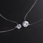 Женское ожерелье из серебра 925 пробы и невидимая прозрачная леска, простой кулон 38-40 см, индивидуальные украшения