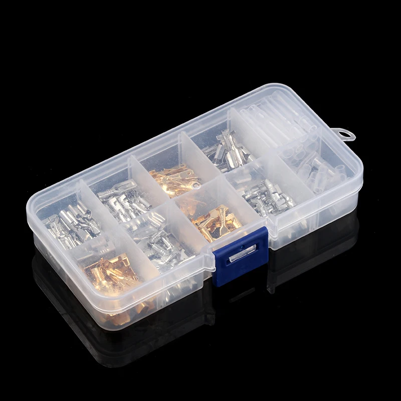 

150Pcs 2.8/4.8/6.3/4.0mm Male Female Car Spade Connector Splice Crimp Wire Connectors Terminals Kit + Insulating Sleeve