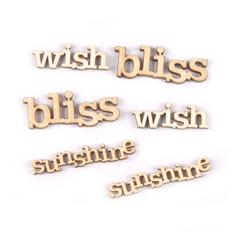 Буквы деревянные с надписью wish/bliss/sunshine 38-52 мм | Дом и сад
