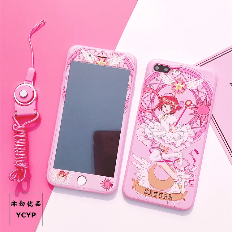 Милый чехол для iphone XR Cardcaptor Sakura + Защитная пленка из закаленного стекла рельефный