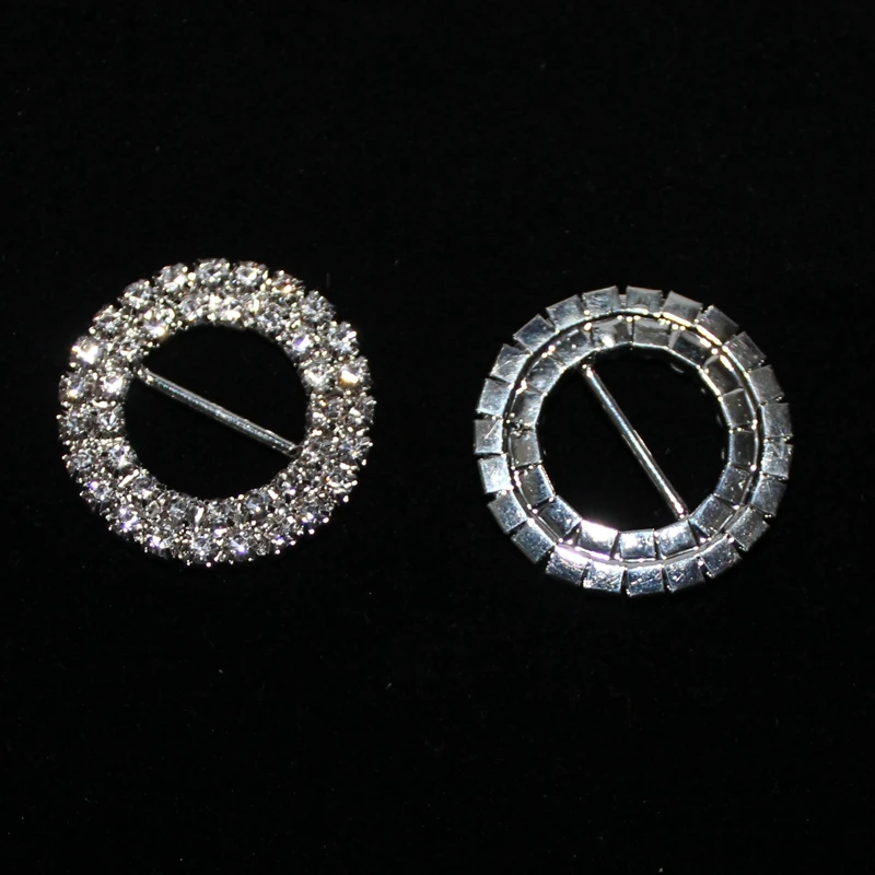 Новое поступление 2018 двойная круглая декоративная пряжка со стразами 15*27 мм для