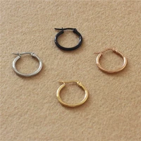 4 colors gold color plated titanium 20mm hoop earrings 316 l stainless steel no easy fade allergy free