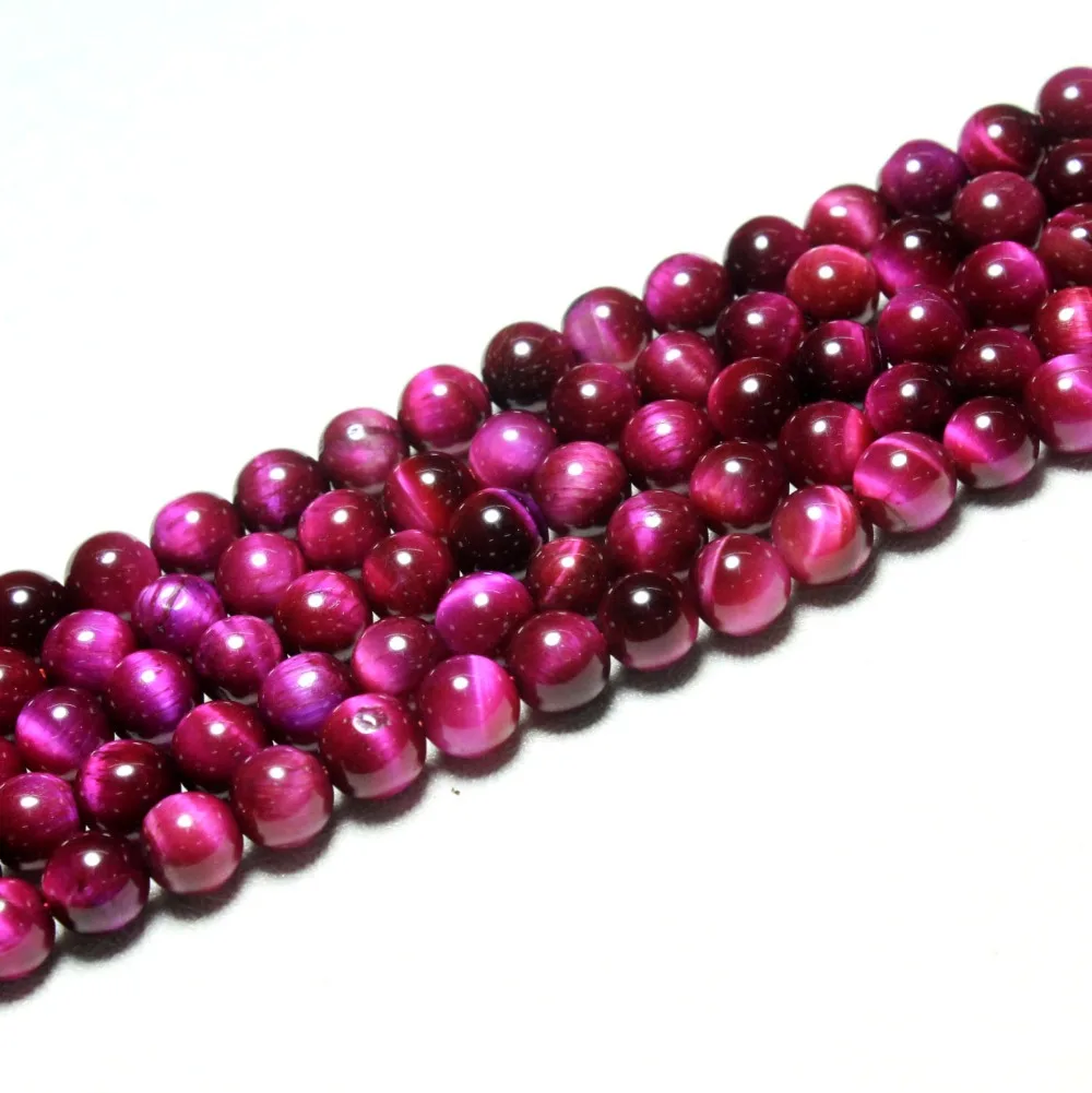 

Бусины из 100% натурального розово-красного тигрового глаза с полудрагоценными камнями класса AAA, Аксессуары для браслета, ожерелья 4/6/8/10/12 мм,...