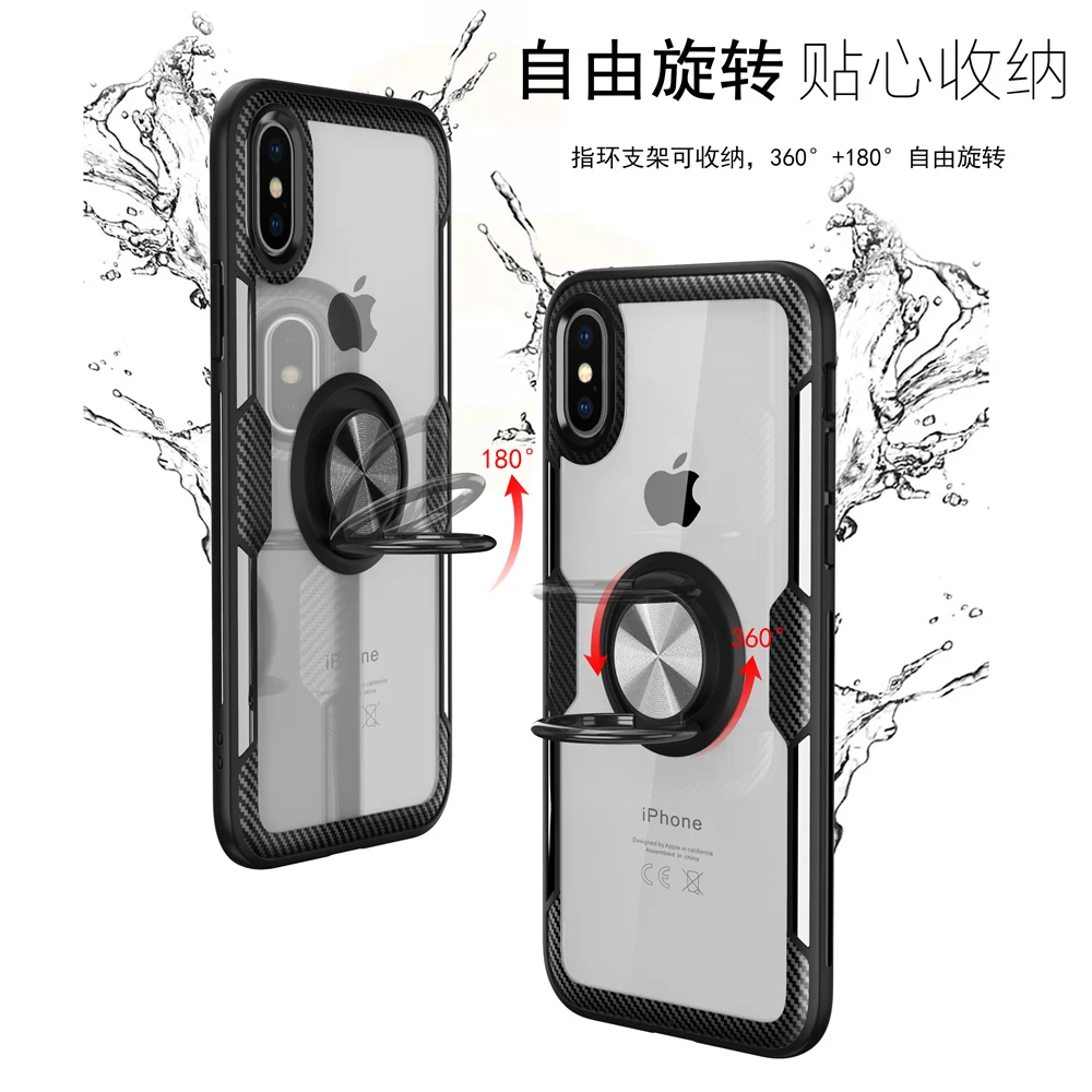 Роскошный прозрачный автомобильный держатель кольцо чехол для iPhone X XS телефонные