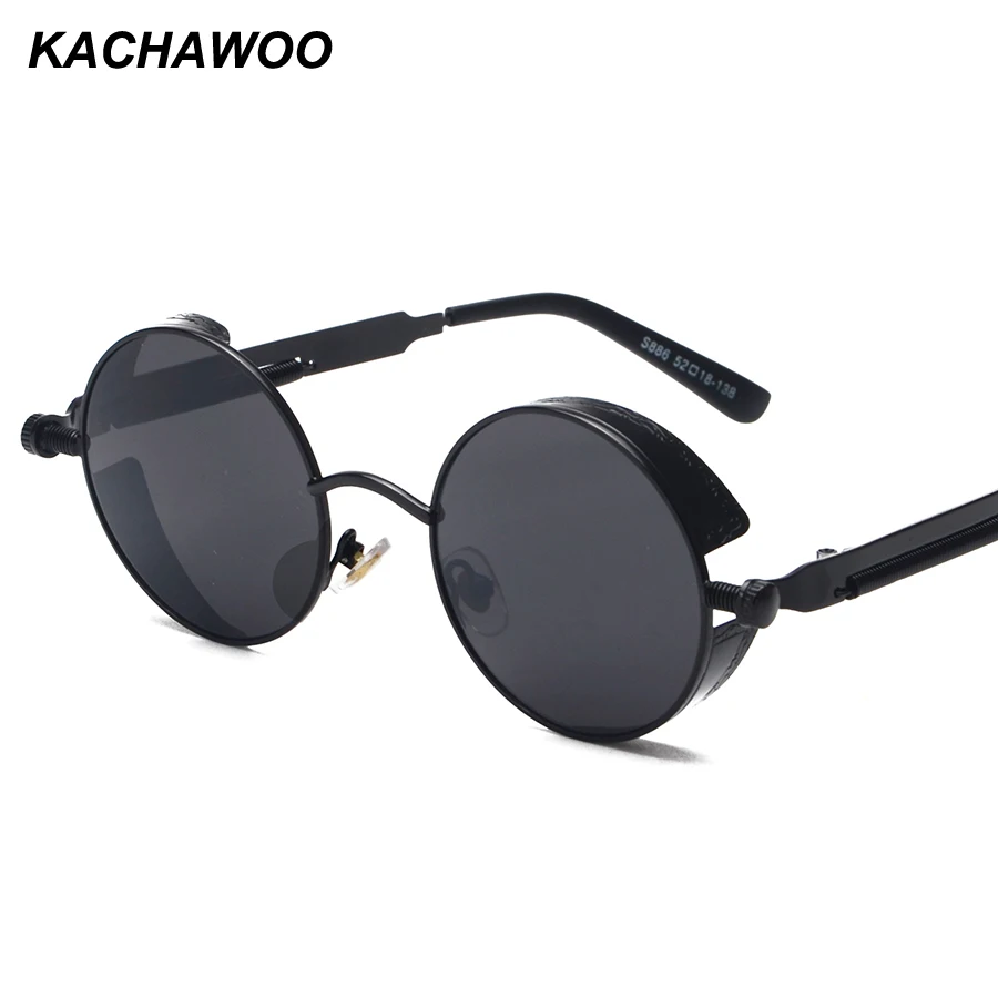 

Kachawoo wholesale 6pcs round steampunk sunglasses men vintage glasses steam punk sun glasses women summer 2018 men gift UV400