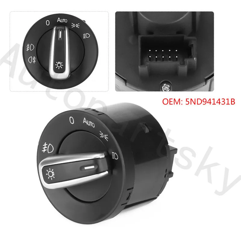 5ND941431B 3C8941431A 5ND941431A переключатель автомобильной фары для VW Volkswagen Golf GTI MK5 MK6 Jetta Passat B6