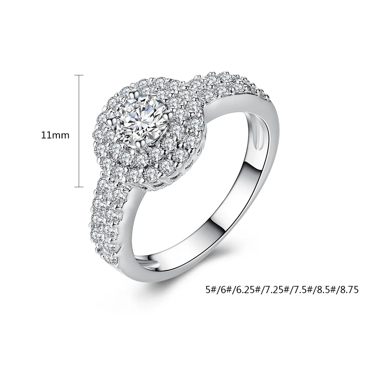 Женское Обручальное кольцо с фианитом AAA обручальные кольца покрытием из белого