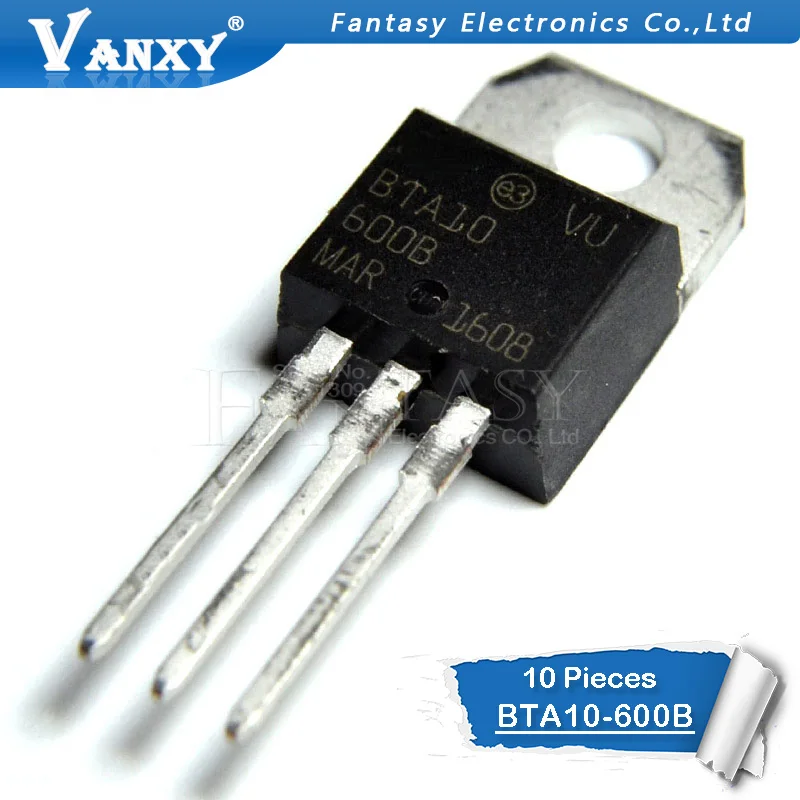 10 шт. BTA10-600B-220 BTA10-600 TO220 BTA10 10A симисторов Новый и оригинальный | Электронные