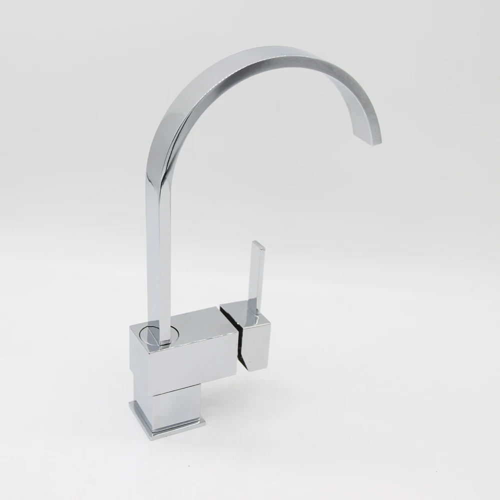 Квадратные смесители для кухни из твердой латуни с одной ручкой от производителя