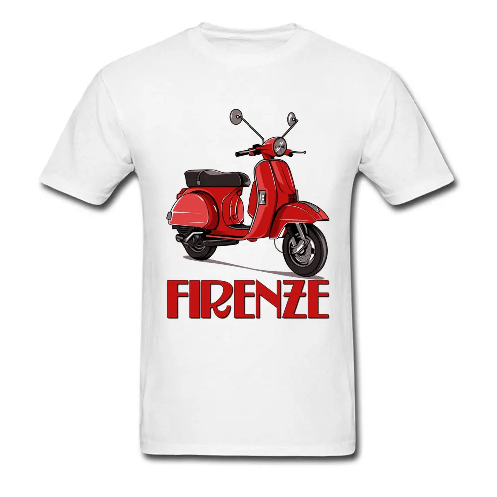 Firenze Piaggio Vespa Motor Италия Красная белая футболка высокое качество хлопок удобные