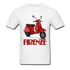 Футболка Firenze Piaggio Vespa Motor, Италия, красно-белая футболка, высокое качество, хлопок, удобные футболки для мужчин, мини-мотоцикл, графика цикла
