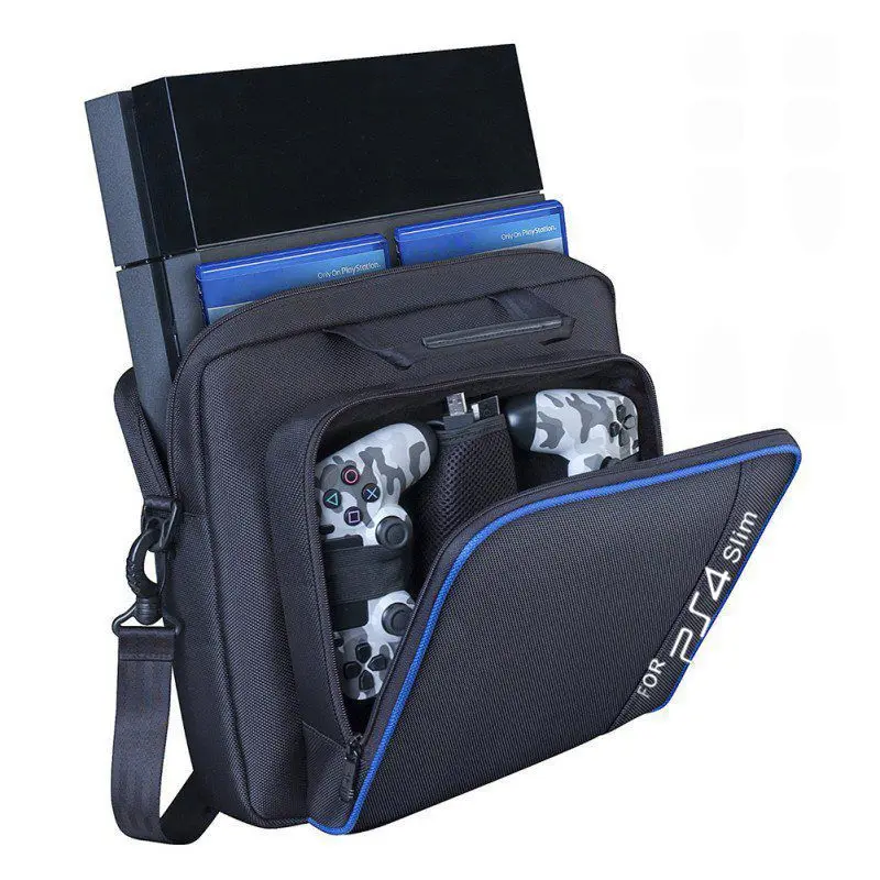 For PS4 Slim Для PS4 Slim/Pro игра Sytem сумка Холщовая Сумка для переноски защитный чехол на плечо для playstation 4 PS4 консоль дорожная сумка для хранения - Цвет: For PS4 Slim