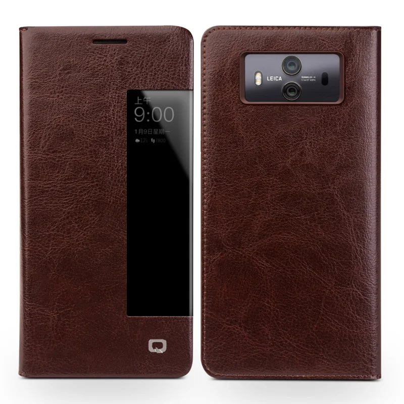 QIALINO Роскошный чехол для телефона из натуральной кожи Huawei Mate 10 Функция сна