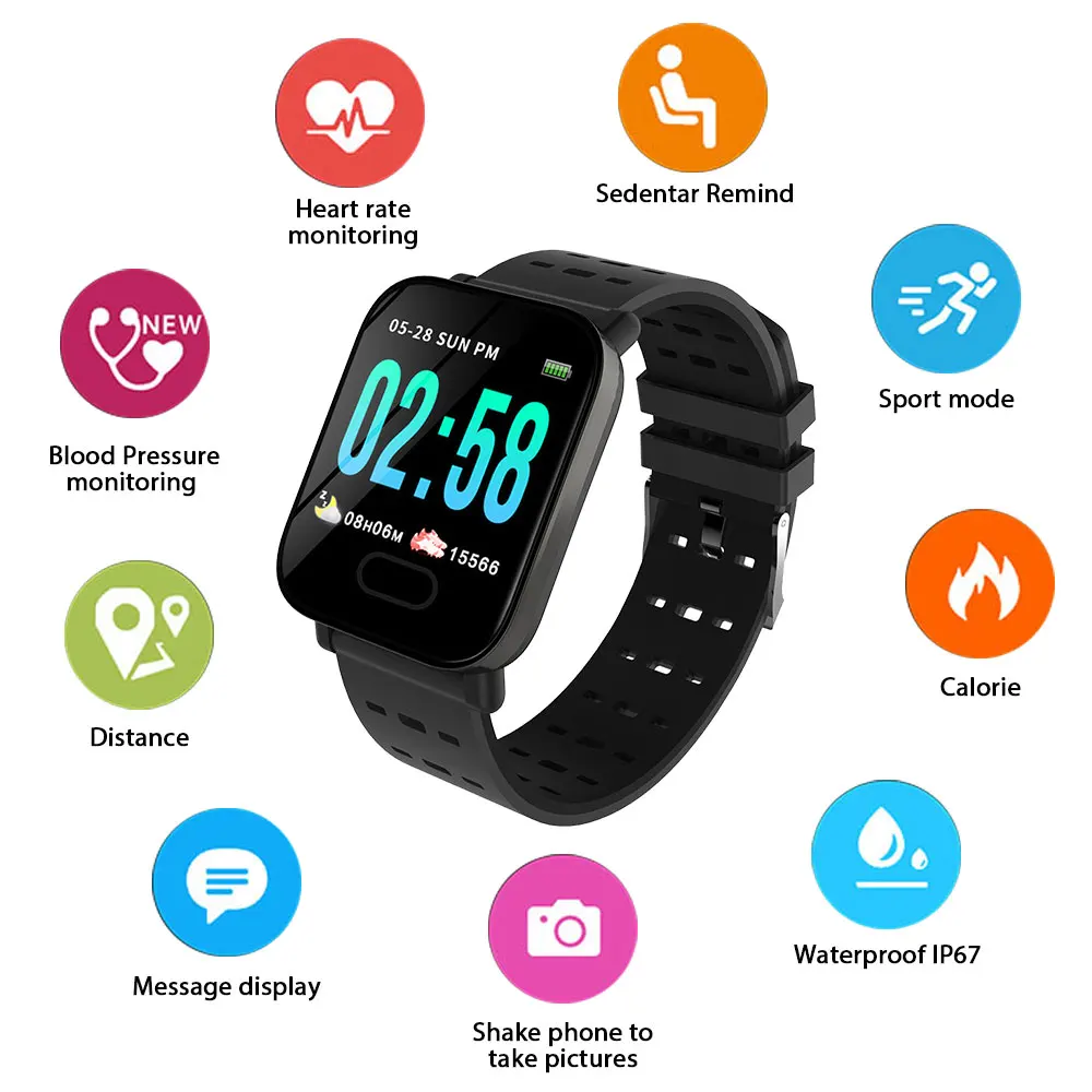 A6 Smart Band reloj inteligente pulsometro Ритмо Карди Фитнес трекер дистанционного Управление