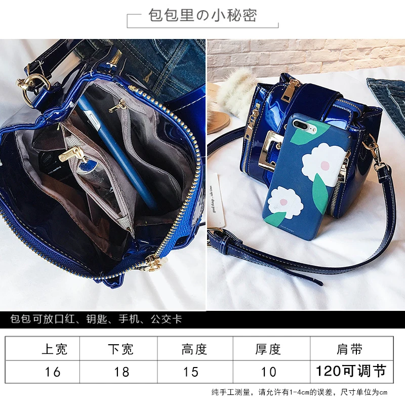 Женская сумка в Корейском стиле кожаная ведро на молнии Яркая модная простая