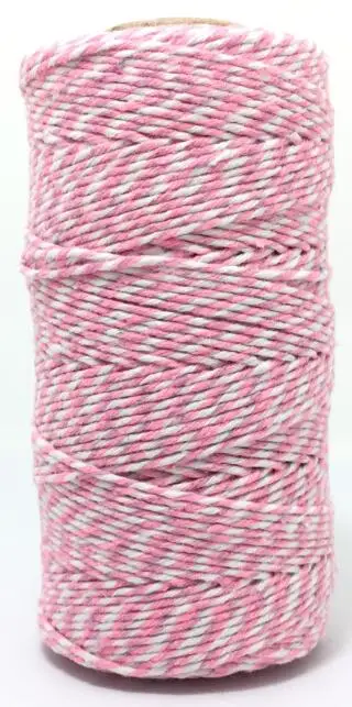 ZERZEEMOOY 8ply 1~ 1,5 мм 100 Ярд/катушка Хлопок Bakers шпагат смесь Baker's шпагат подарочная упаковка шпагат для ремесла 24 цвета - Цвет: Pink