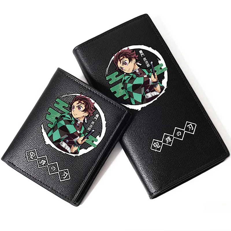

Demon Slayer: Kimetsu no Yaiba Print ID Card Holder PU Leather Short Wallet Anime Money Bag Kamado Tanjirou Long Coin Purse