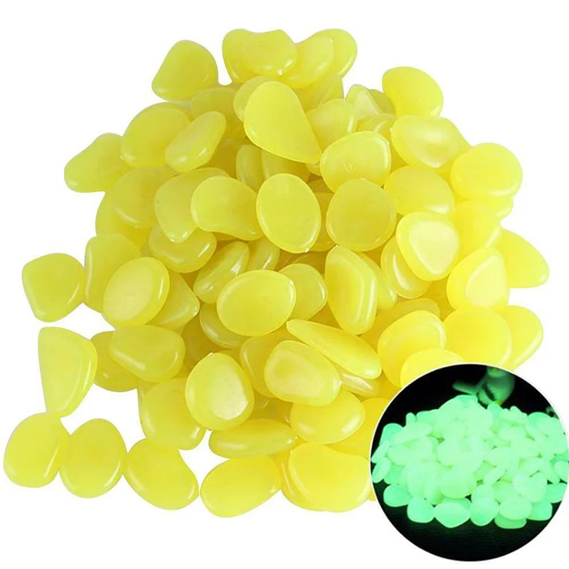 500 шт. светящиеся камни сад светится в темноте Rocks дорога галька рок аквариума