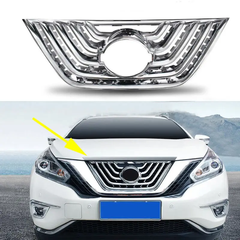 ABS Хромированная передняя решетка рамка Накладка подходит для Nissan Murano 2015 2016 2017 2018