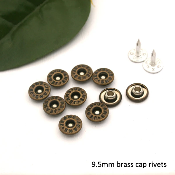 

Wholesale 9.5mm 300sets brass garment jeans rivets with alum nail Antique brass Bronze color ZD-005