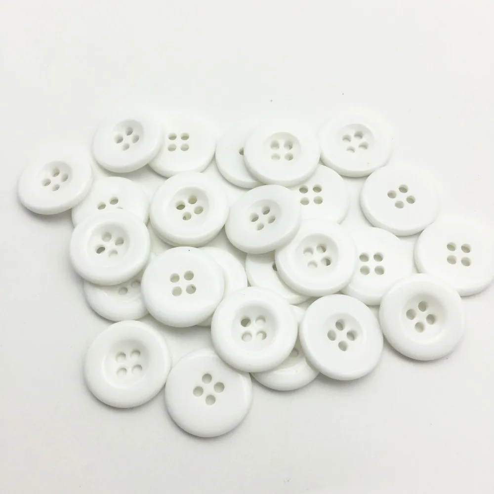

200pcs 4 Holes White Resin Buttons 18mm Embellishments Scrapbooking Crafts Fancy DIY Button Sewing Accessories