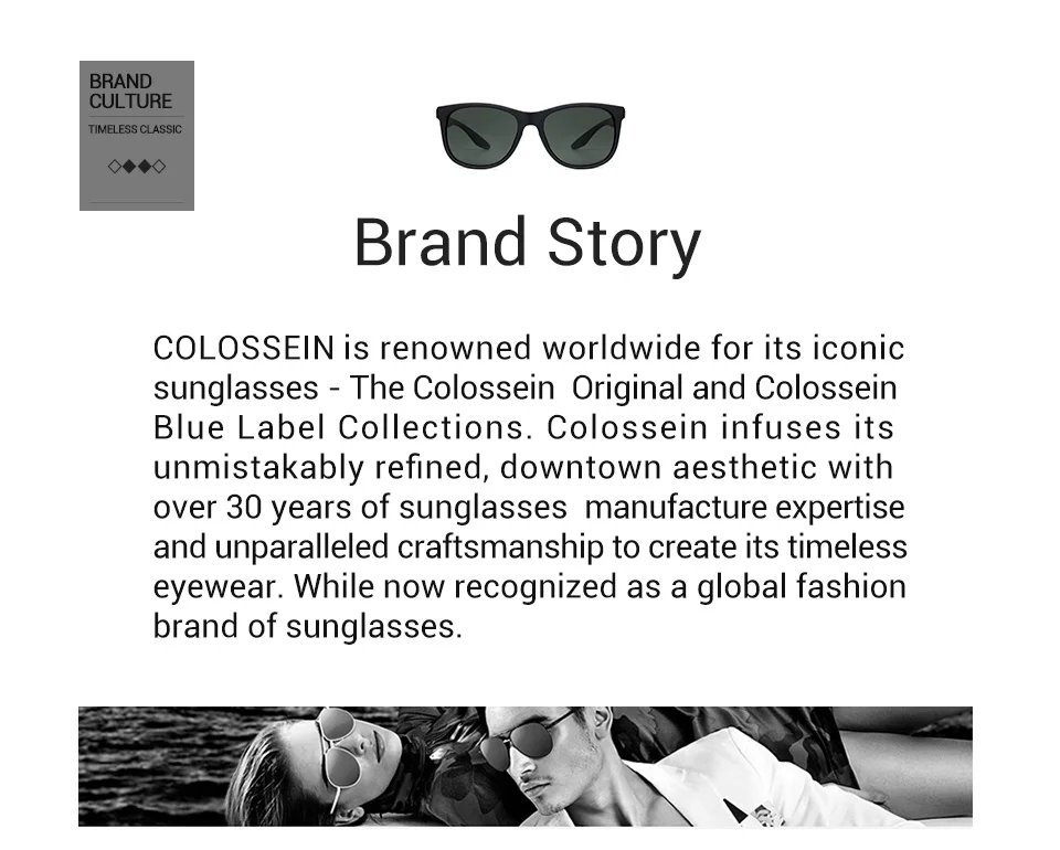 COLOSSEIN солнцезащитные очки мужчины поляризованные классические TR90 винтаж квадратные роскошь для женщин