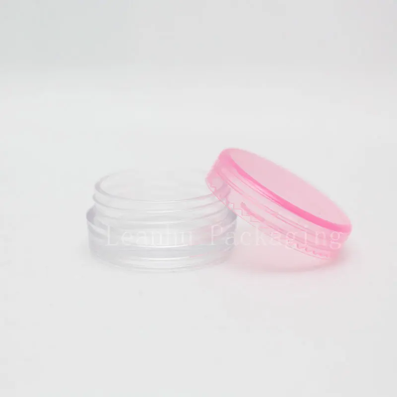 Pink Lid 100x2 г маленький размер дорожный крем банка бутылки Макияж дизайн ногтей пластиковый Косметический Контейнер Пустой Образец дисплей горшок Олово хранения - Цвет: Pink Lid