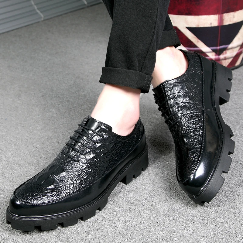 Мужские модельные туфли на толстой подошве мужские кожаные золотого цвета с