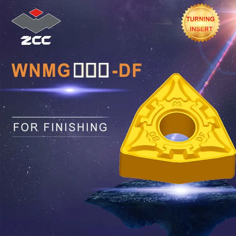 

ZCC carbide inserts 10pcs/lot WNMG 060404 WNMG 060408 DF lathe tools coated cemented carbide turning tool for steel finishing