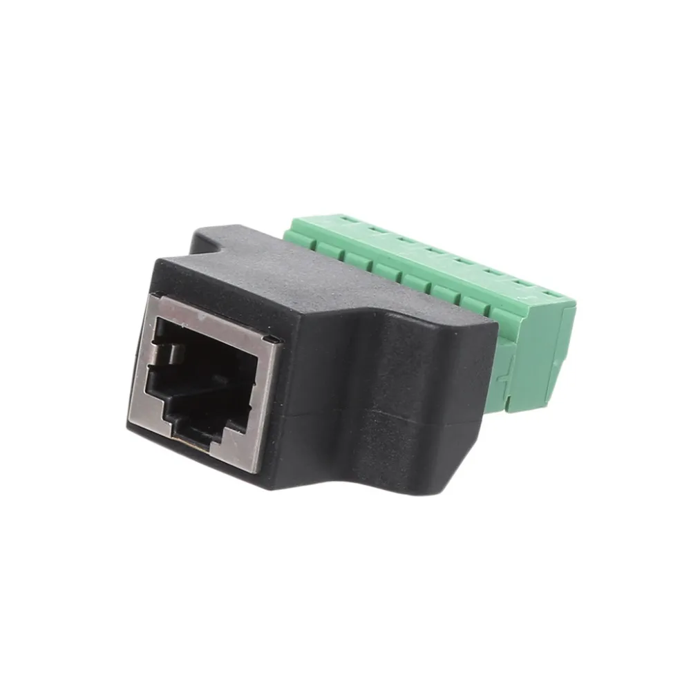 RJ45 Женский Винтовые клеммы 8-контактный разъём Ethernet коаксиальный кабель удлинитель адаптер