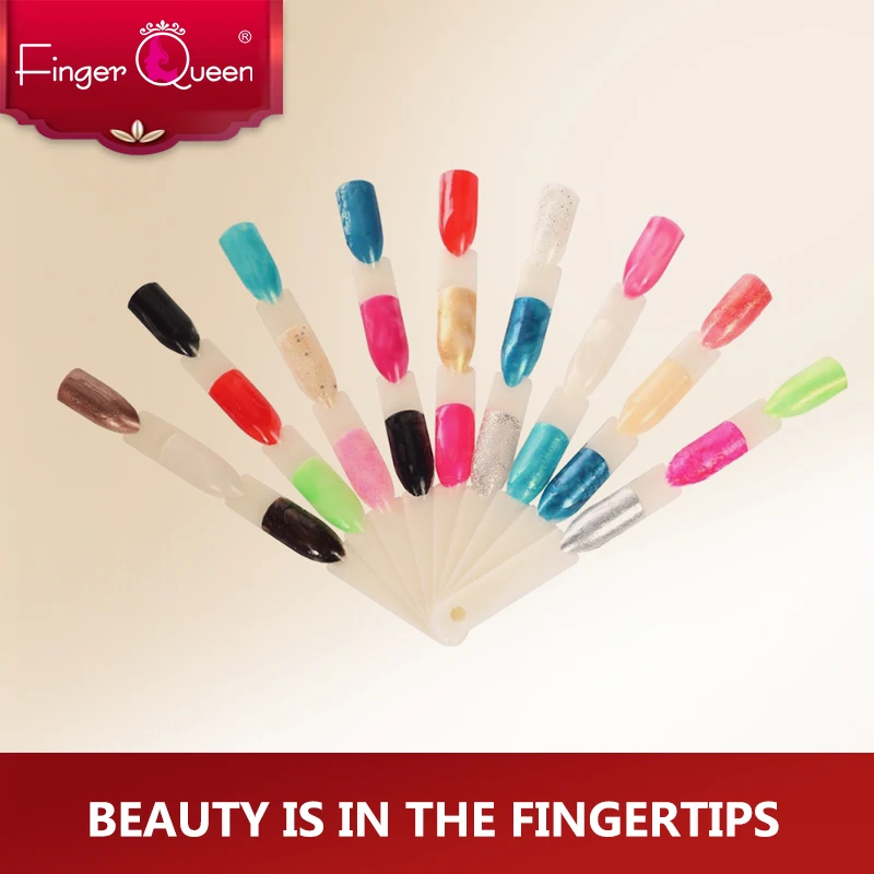FingerQueen 50 шт./компл. 3 Советы Диаграмма цветов ногтей Палитра веерообразная 150 Цвета