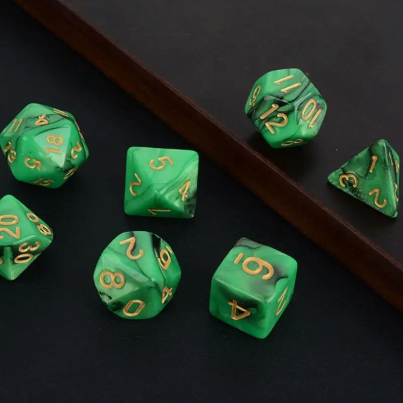 7 шт. набор игральных костей с эффектом туманности покер d& d d4 d6 d8 d10 d% d12 d20 многогранные TRPG игры rpg игры в кости